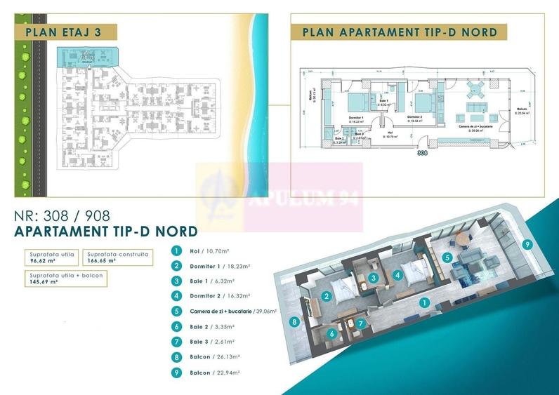 Apartament de lux 3 camere 2025, in Mamaia Nord-vedere la Marea Neagra - 19