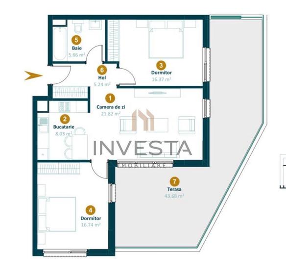 Apartament cu 3 camere semidecomandat, mobilat în Sopor