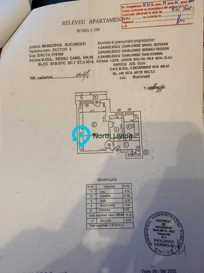 Garsonieră decomandată, mobilată în Camil Ressu