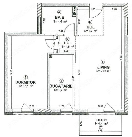 Apartament cu 2 camere semidecomandat în Bulgaria