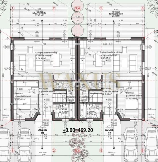 Duplex cu 5 camere cu Canalizare în Chinteni