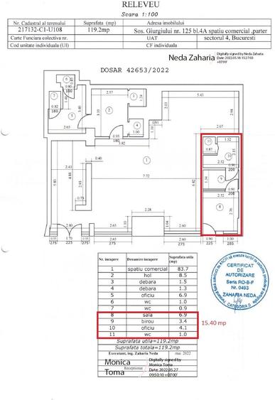 Spațiu comercial, de 15.39999961853 mp, în Giurgiului