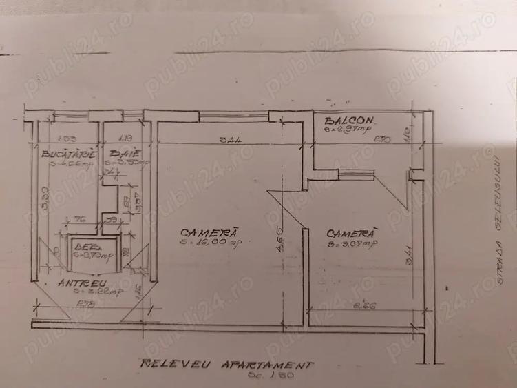 Apartament cu 2 camere semidecomandat în Central