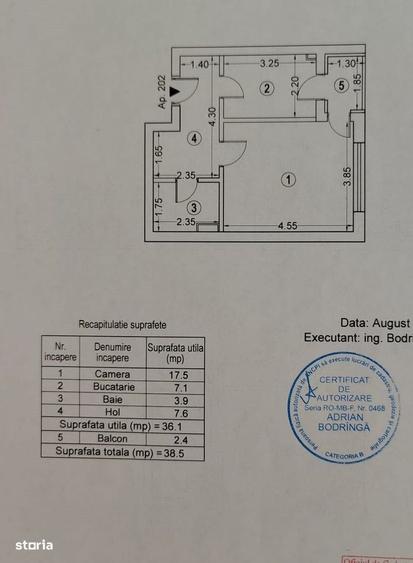 Garsonieră decomandată în Central