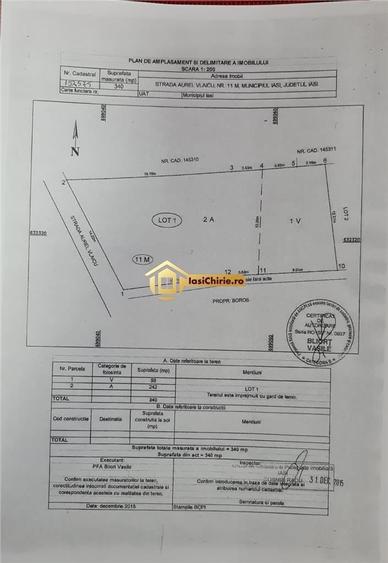 Teren Construcții intravilan de 340 mp, în Tătărași
