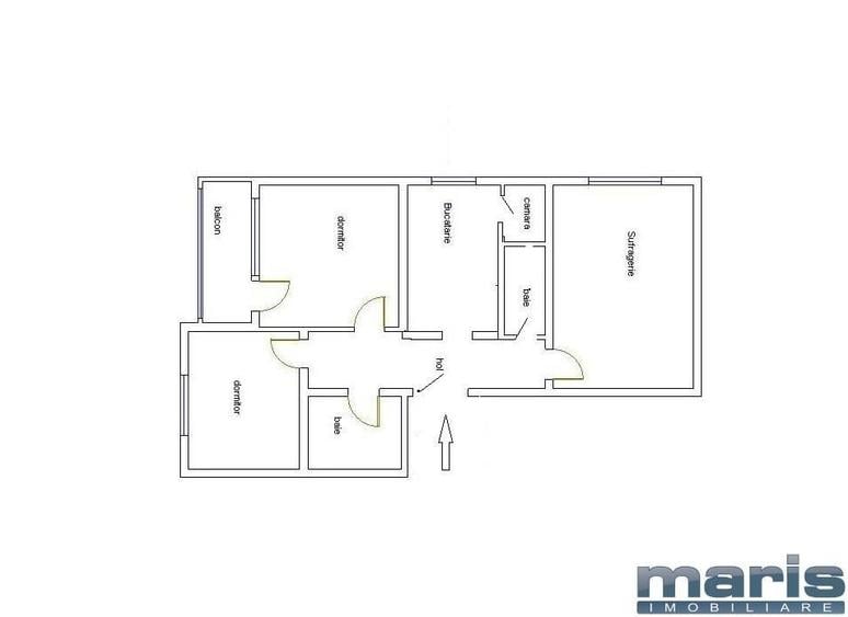 Apartament cu 2 camere decomandat în Tudor Vladimirescu