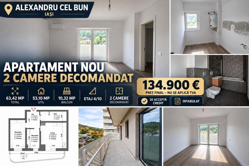 Apartament cu 2 camere decomandat în Alexandru cel Bun
