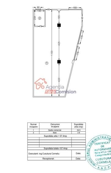 Spațiu comercial, de 57.400001525879 mp, în Valea Adâncă