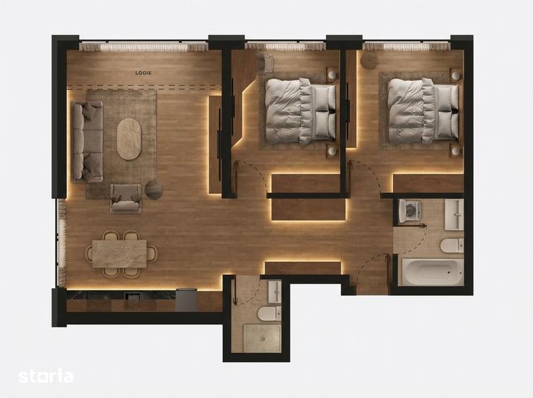Apartament cu 3 camere în Chiajna