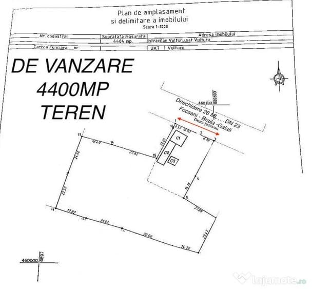 Casă cu 3 camere cu Teren 4400 Mp în Vulturu