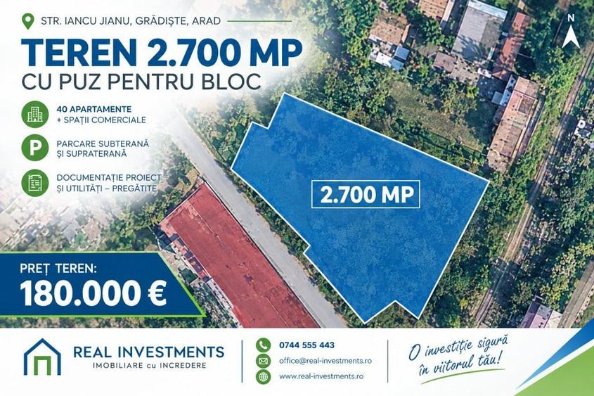 Teren de 2700 mp, în Grădiște