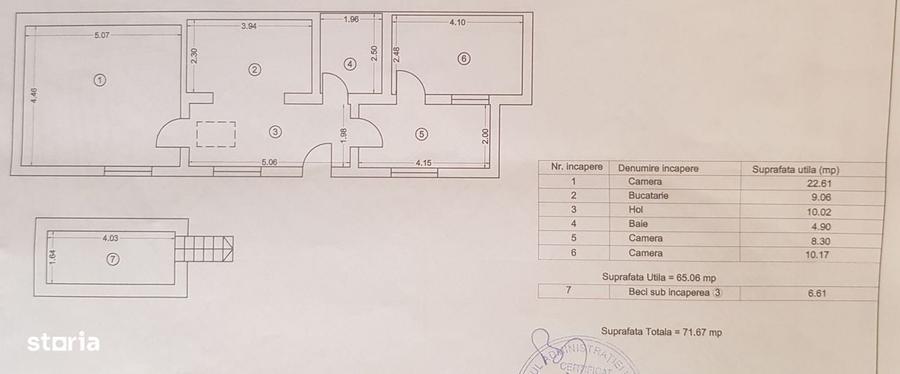 Casă cu 3 camere în Central