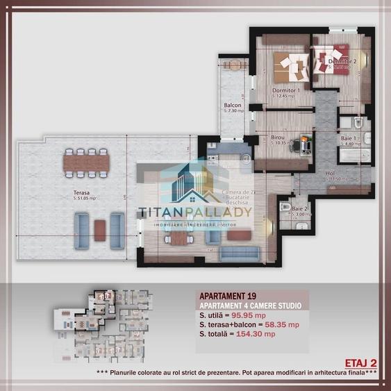 Apartament cu 4 camere decomandat în Titan