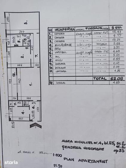 Apartament cu 3 camere semidecomandat în Berceni