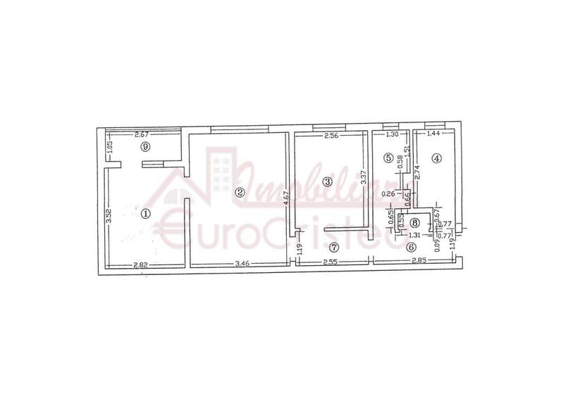 Apartament cu 3 camere semidecomandat în Central