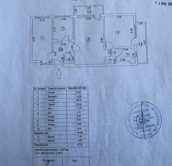 Apartament cu 3 camere semidecomandat, mobilat în Republicii