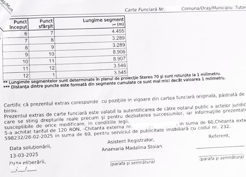 Teren de 375 mp, în Tomești