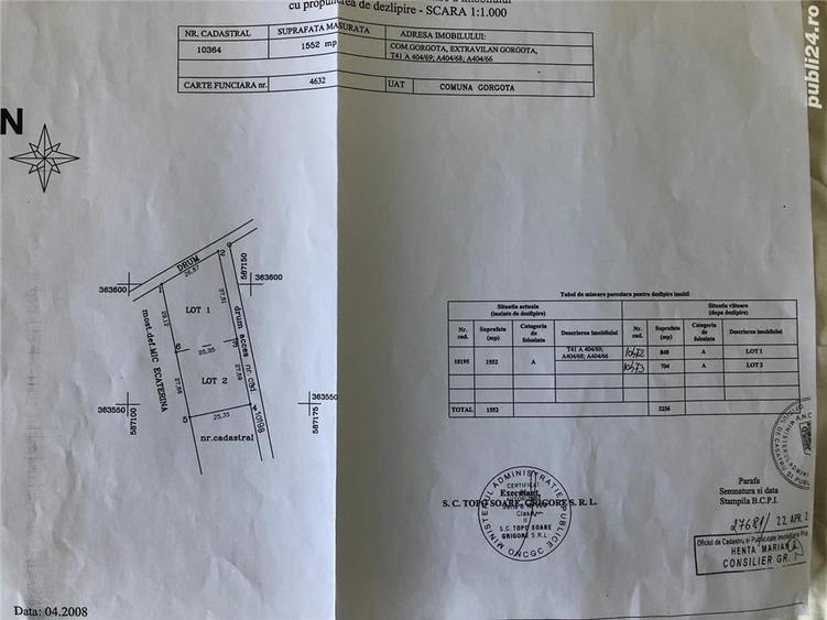 Teren de 1550 mp, în Potigrafu