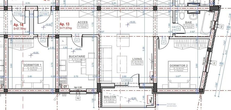 Apartament cu 3 camere decomandat în Giroc