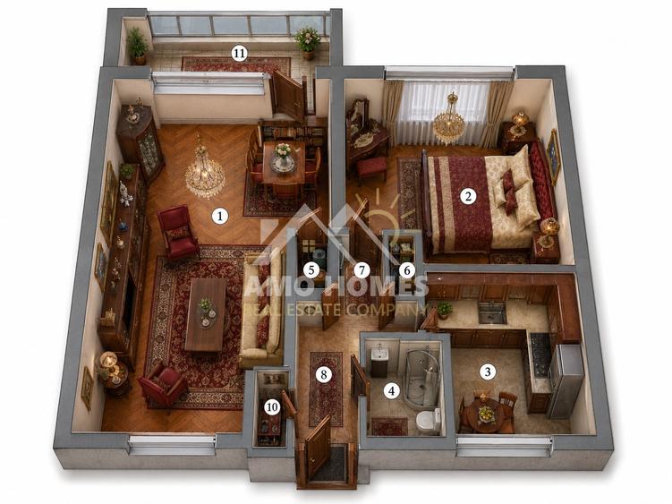 Apartament cu 2 camere decomandat în Calea Victoriei