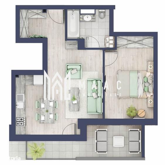 Apartament cu 2 camere în Turnișor