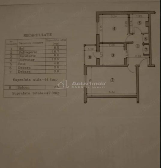 Apartament cu 2 camere decomandat în 9 Mai