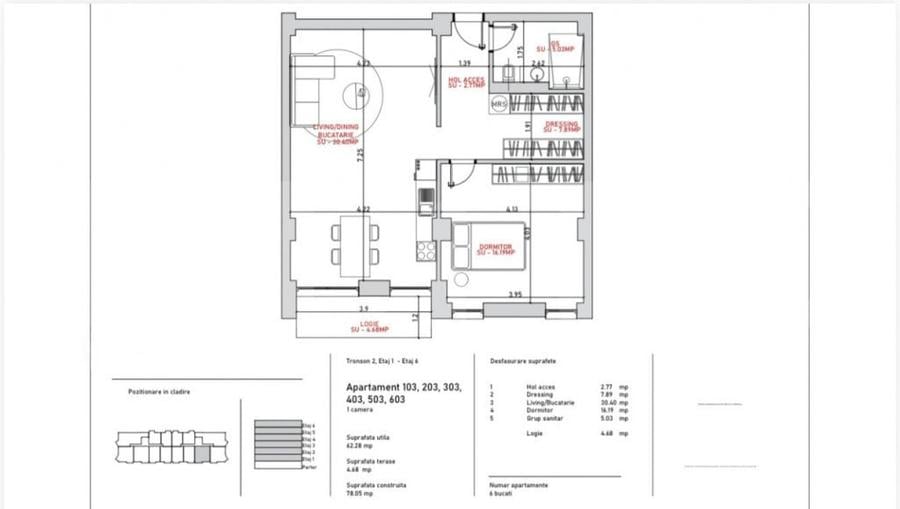 Apartament cu 2 camere decomandat în Port