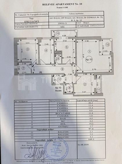 Apartament 4 camere, 109mp, mobilat, bloc 1992, stare impecabila, comision 0 - 25