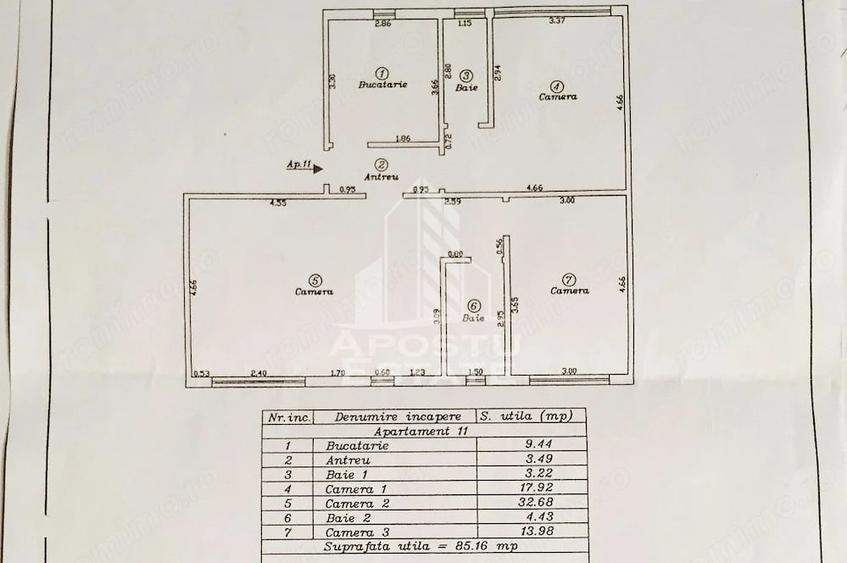 Apartament cu 3 camere decomandat în Dâmbovița