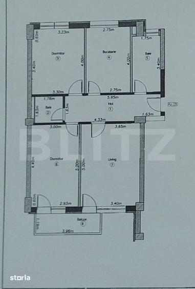 Apartament cu 3 camere decomandat în Sânpetru