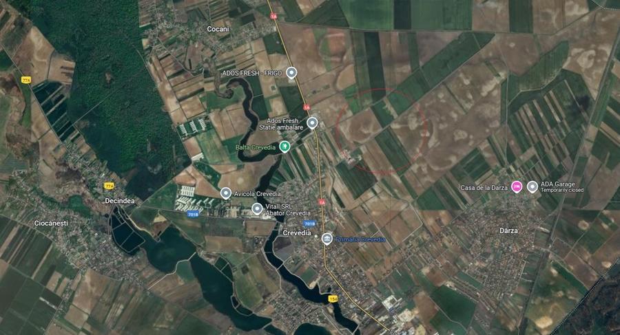 Teren agricol extravilan de 951480 mp, în Crevedia