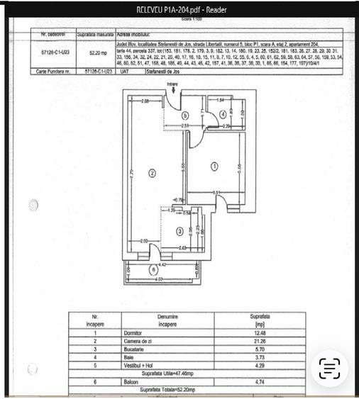 Apartament cu 2 camere decomandat în Ștefăneștii de Jos