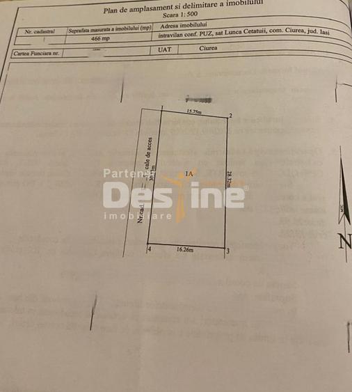 Teren Construcții intravilan de 466 mp, în Lunca Cetățuii