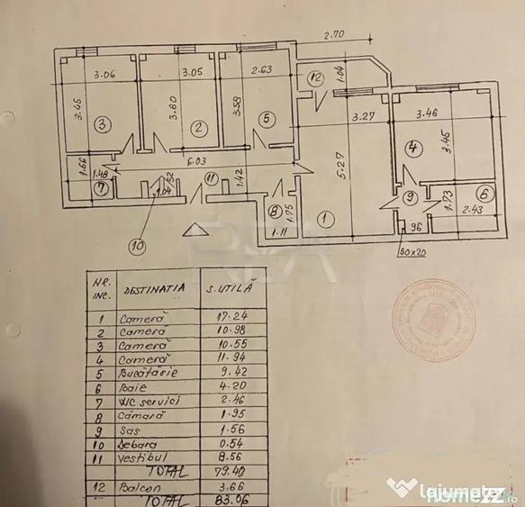Apartament cu 4 camere semidecomandat în Văcăresti