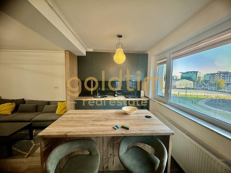 Apartament cu 2 camere semidecomandat, mobilat în Pipera