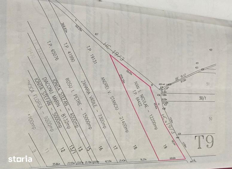 Teren de 11961 mp, în Grădiștea