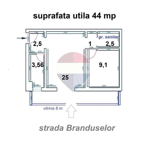 Spațiu comercial, de 44 mp, în Vlahuță