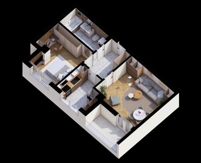 Apartament cu 2 camere decomandat în Cug