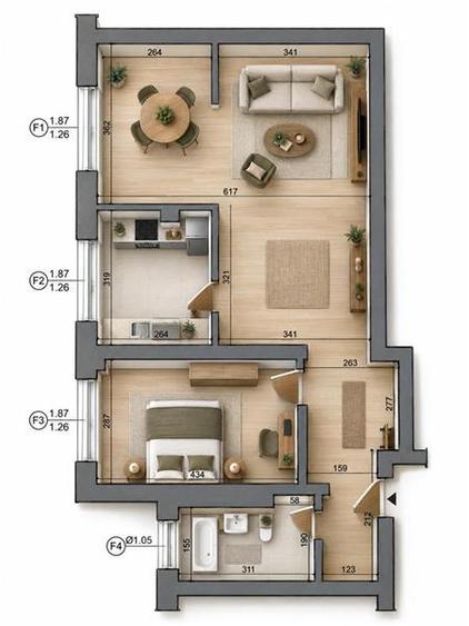 Apartament cu 2 camere decomandat în Avantgarden