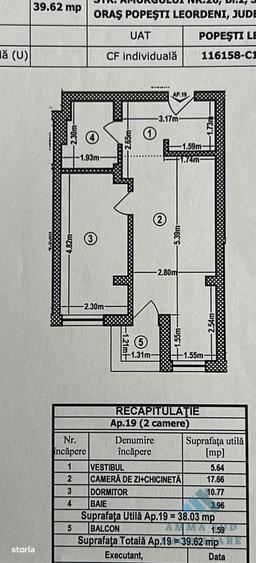 Apartament tip Studio - 39.6 mp - Mutare imediata - Str. Amurgului - 5