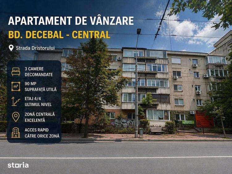 BD.DECEBAL, Apartament cu 3 camere decomandate - 90 mp- etaj 4/4, - 13