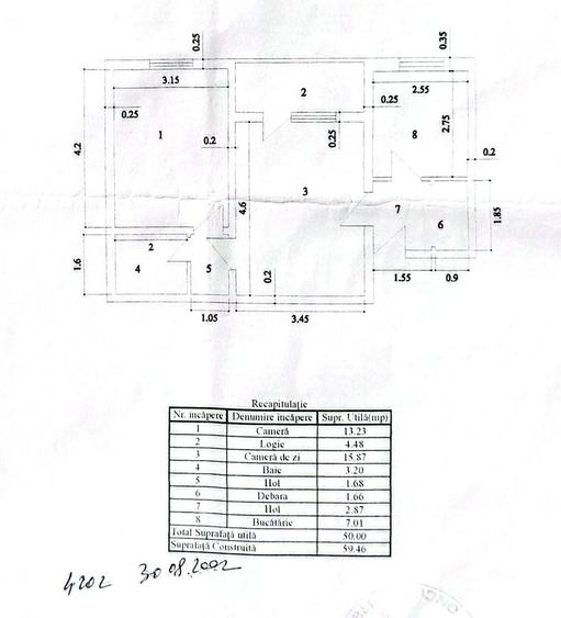 Apartament cu 2 camere semidecomandat în Central