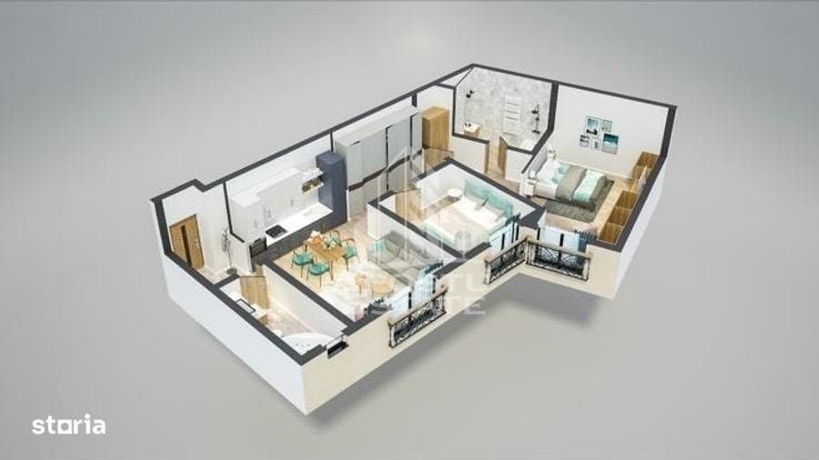 Apartament cu 3 camere în Plopi