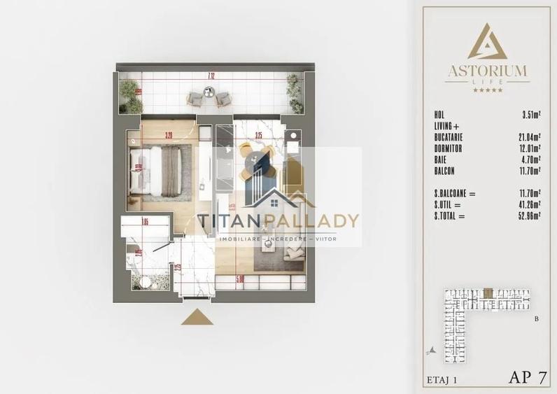 2 Camere Tip Studio ,Design Modern,Mutare Imediata ,Astorium Pallady - 5