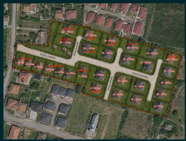 Teren de 625 mp, în Mărtinești