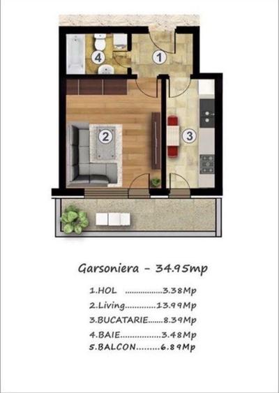 Vand Garsoniera Decomandata Noul Confort Urban - 1