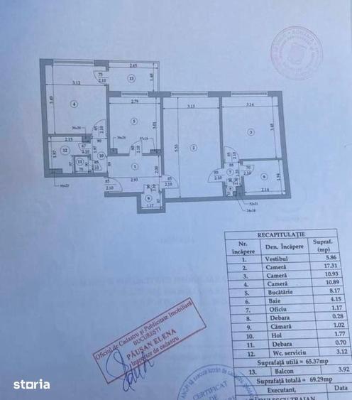 Apartament cu 3 camere semidecomandat în Militari