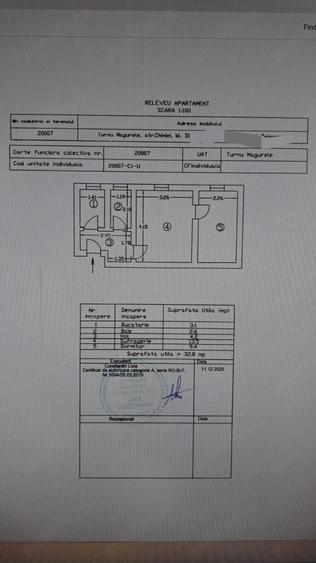 Apartament cu 2 camere nedecomandat în Central