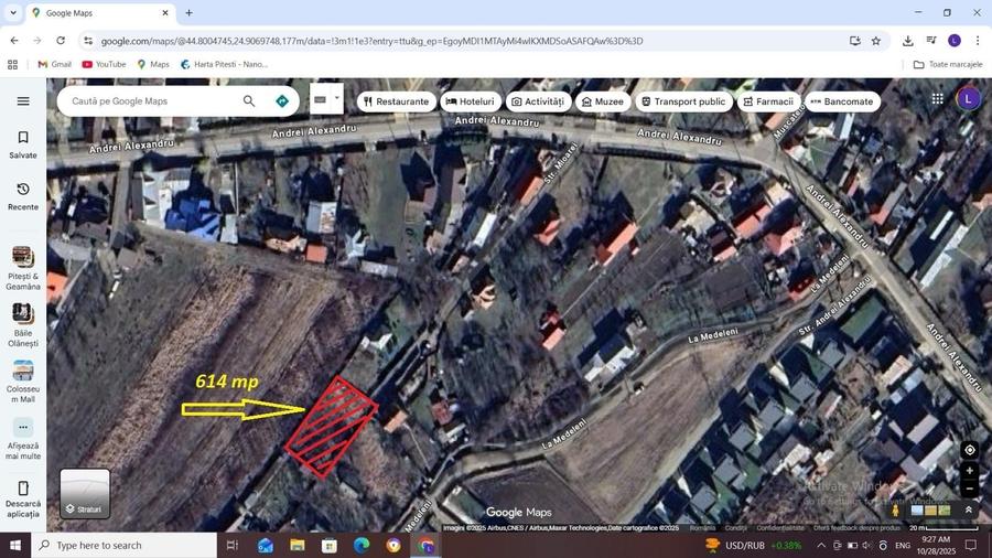Teren Construcții intravilan de 614 mp, în Bradu