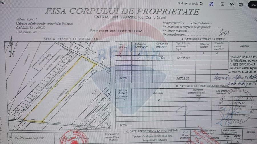 Teren Construcții intravilan de 16700 mp, în Balotești